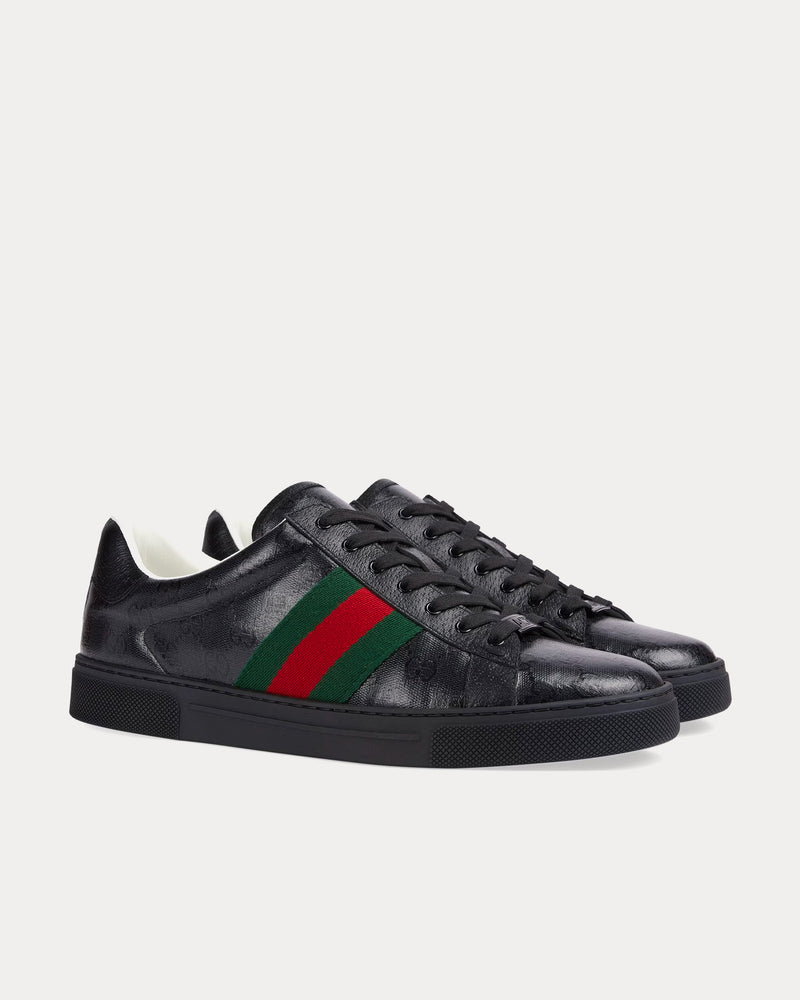 Gucci Ace GG Crystal Canvas Black Low Top Sneakers - 3