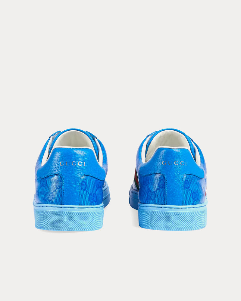 Gucci Men's Ace GG Crystal Canvas Blue Low Top Sneakers