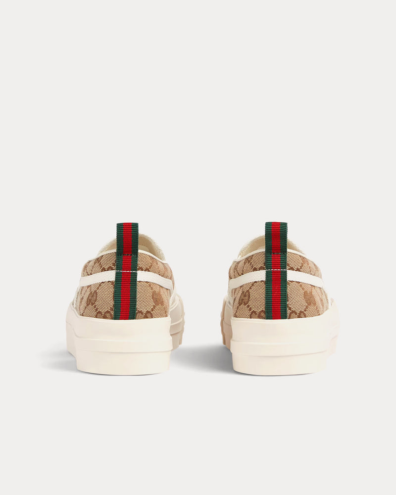 Gucci GG Canvas Beige / Dark Brown Slip On Sneakers - 4