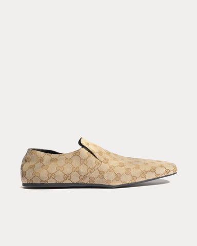 Gucci Cupertino with GG Canvas Beige Loafers