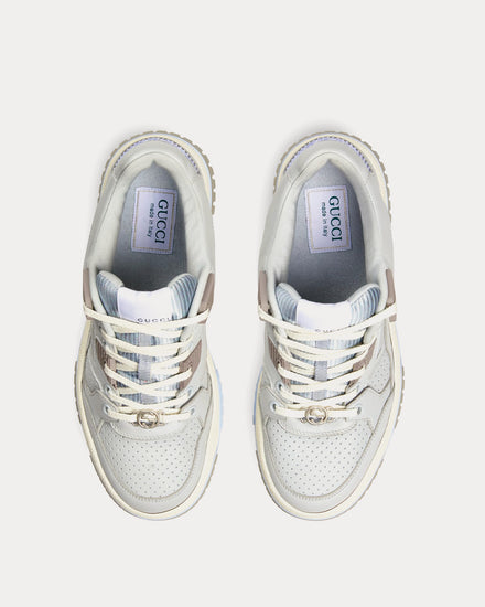 Gucci Interlocking G Leather Light Grey Low Top Sneakers - 2