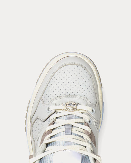 Gucci Interlocking G Leather Light Grey Low Top Sneakers - 4
