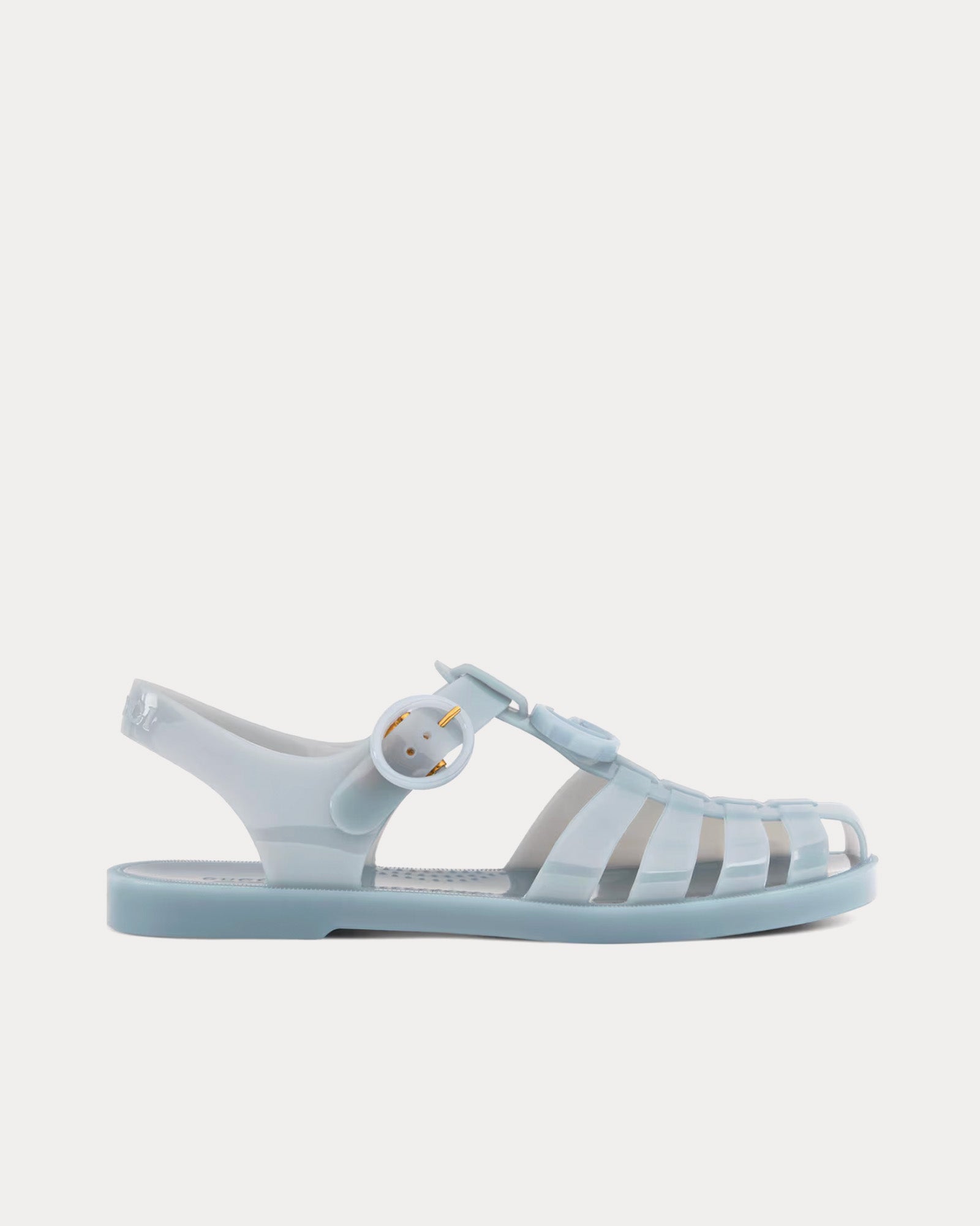 Gucci Women's Double G in Rubber Light Blue Sandals