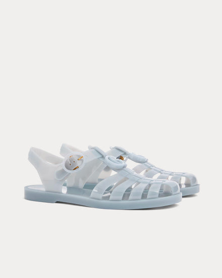 Gucci Double G in Rubber Light Blue Sandals - 3