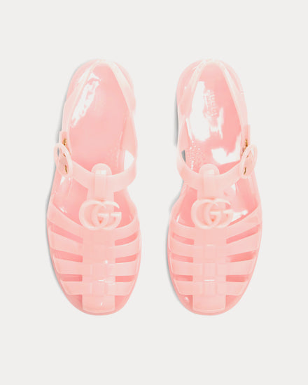 Gucci Double G in Rubber Pink Sandals - 2