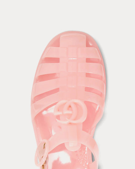 Gucci Double G in Rubber Pink Sandals - 5