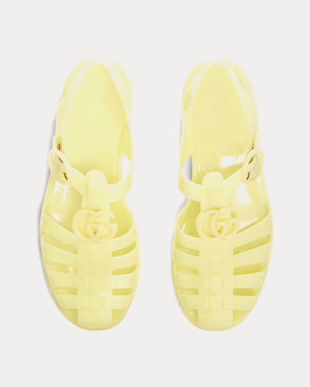 Gucci Double G in Rubber Yellow Sandals - 2
