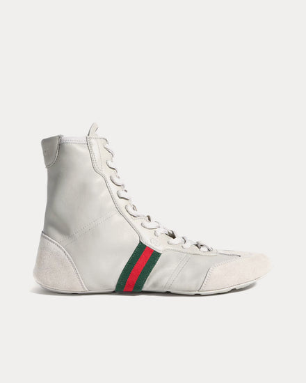 Gucci Flex Leather Grey High Top Sneakers - 1