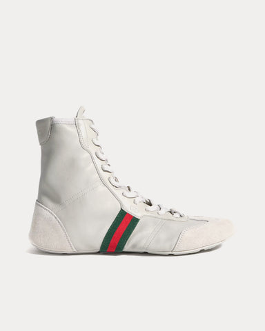 Gucci Flex Leather Grey High Top Sneakers