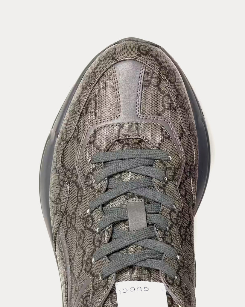 Gucci Canvas Rython Gucci Rhyton GG Supreme Canvas Grey / Graphite Low Top Sneakers - Sneak ...