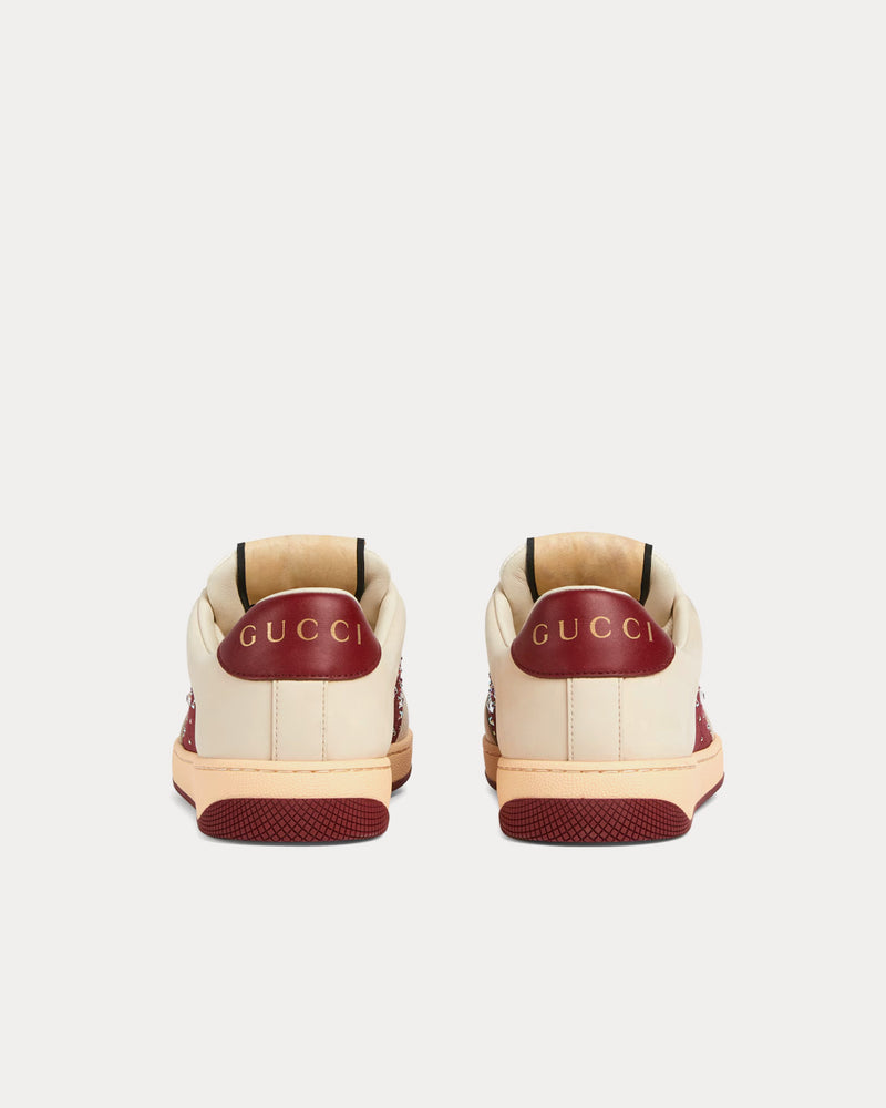 Gucci Screener with GG Crystal Canvas Ivory / Red Low Top Sneakers - 3