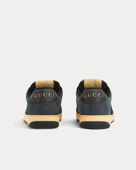 Gucci Screener with GG Crystal Velvet Black Low Top Sneakers - 3