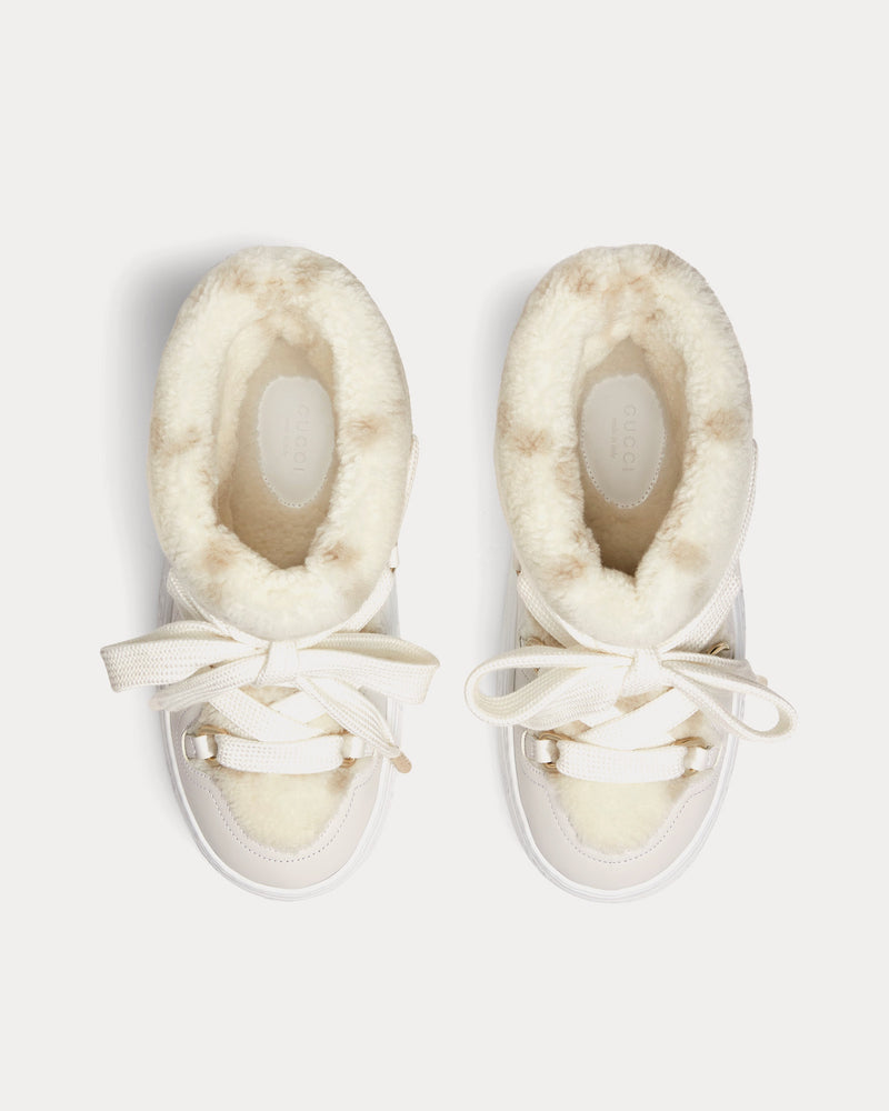 Gucci GG Merino Wool-Effect Ivory Boots - 2