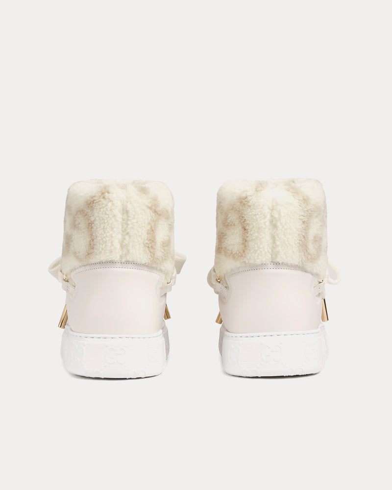 Gucci GG Merino Wool-Effect Ivory Boots - 3