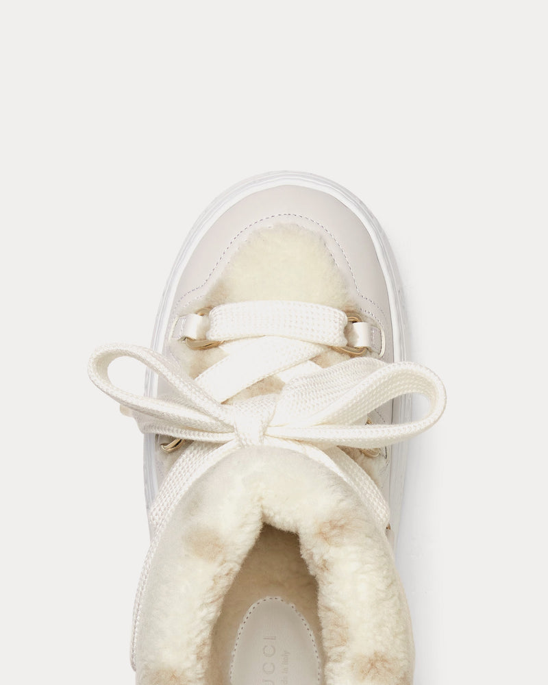 Gucci GG Merino Wool-Effect Ivory Boots - 4