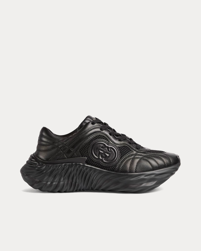 Gucci Men's Interlocking G Leather Black Low Top Sneakers