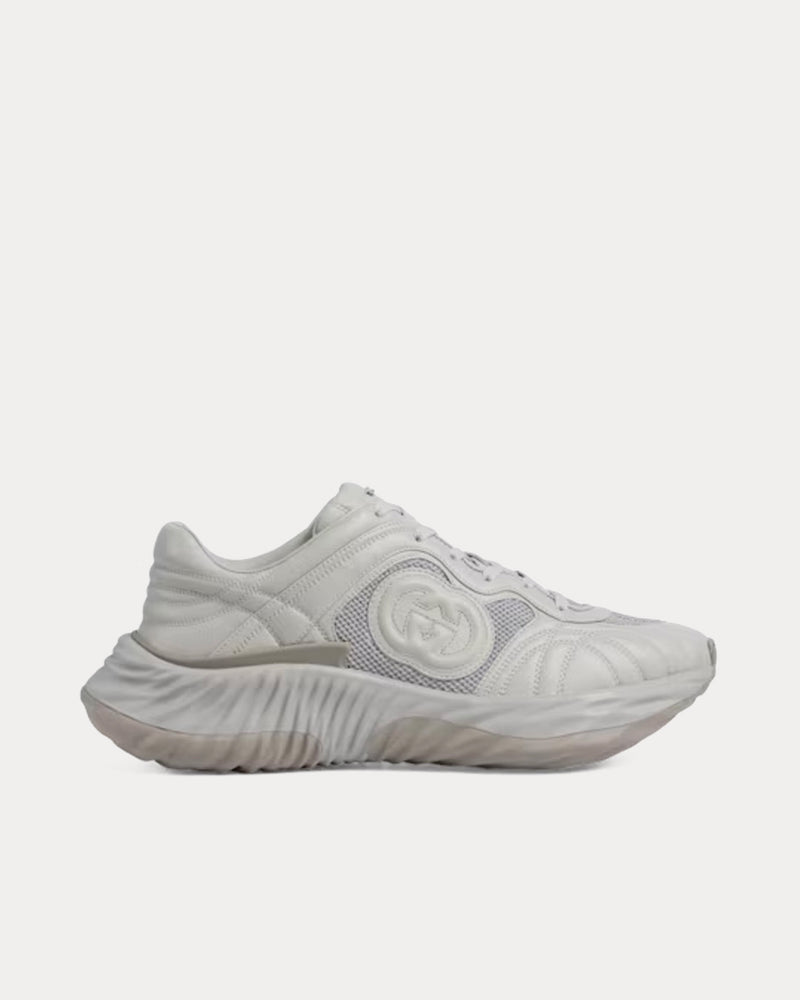 Gucci Interlocking G Leather Grey Low Top Sneakers - 1