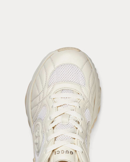 Gucci Interlocking G Leather Off White Low Top Sneakers - 3