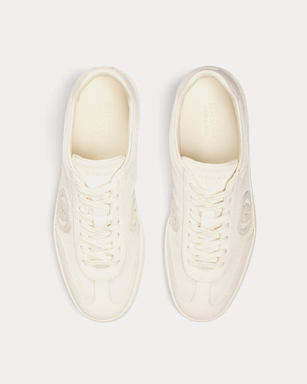 Gucci Interlocking G Suede White Low Top Sneakers - 2