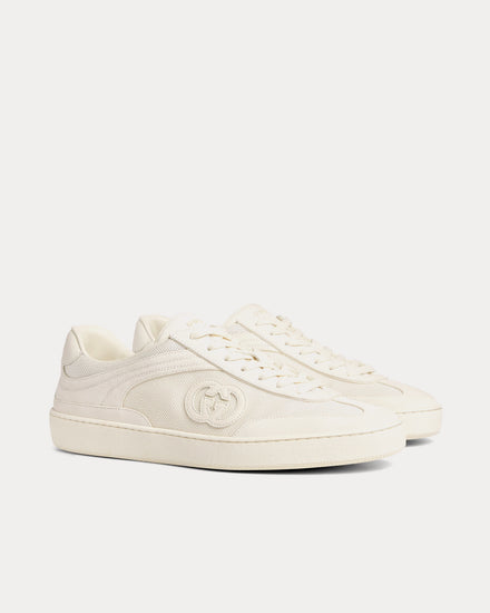 Gucci Interlocking G Suede White Low Top Sneakers - 3