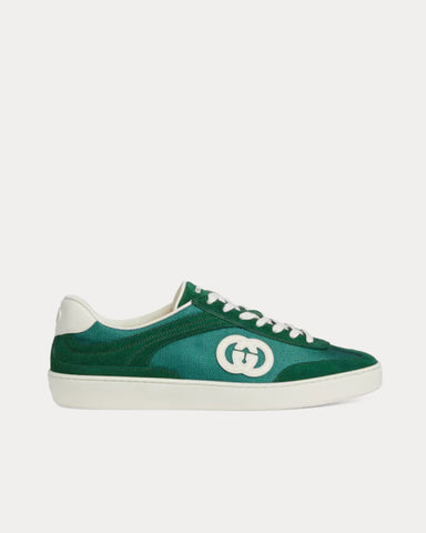 Gucci G75 Suede Green Low Top Sneakers