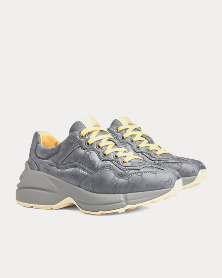 Gucci Rhyton GG Nylon Grey Low Top Sneakers - 3