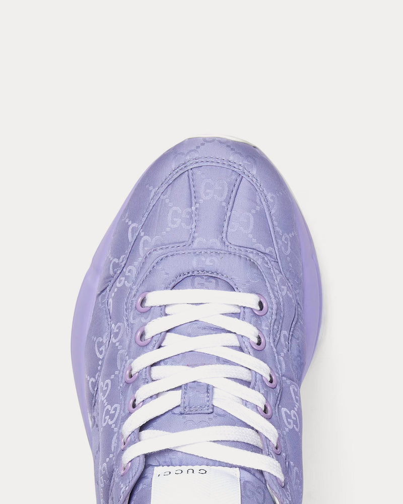 Gucci Rhyton GG Nylon Lilac Low Top Sneakers - 5