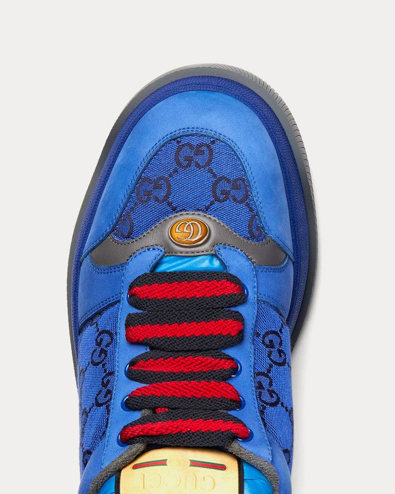 Gucci Men's Screener GG Canvas Blue / Black Low Top Sneakers