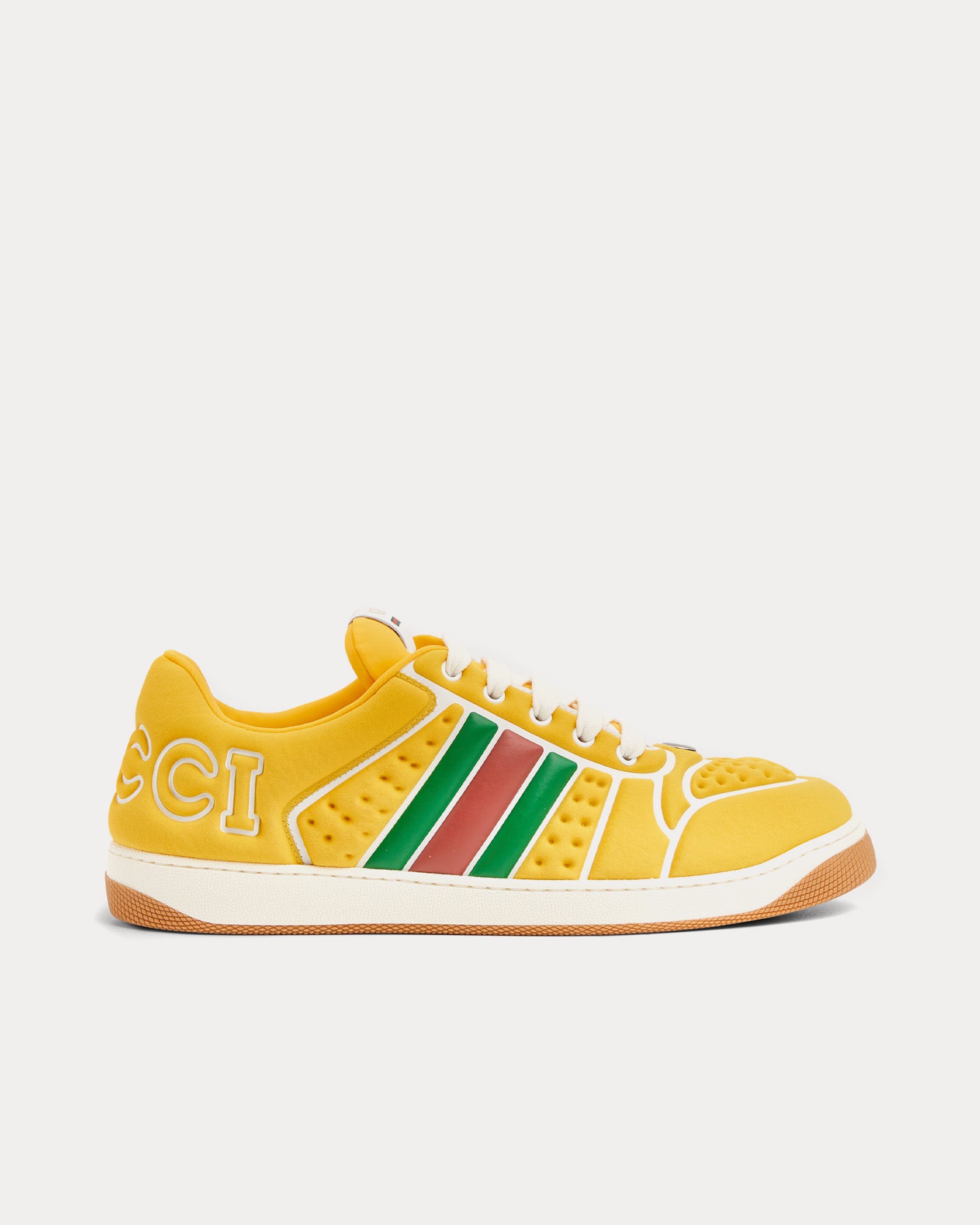 Gucci Men's Screener with Web Neoprene Yellow Low Top Sneakers