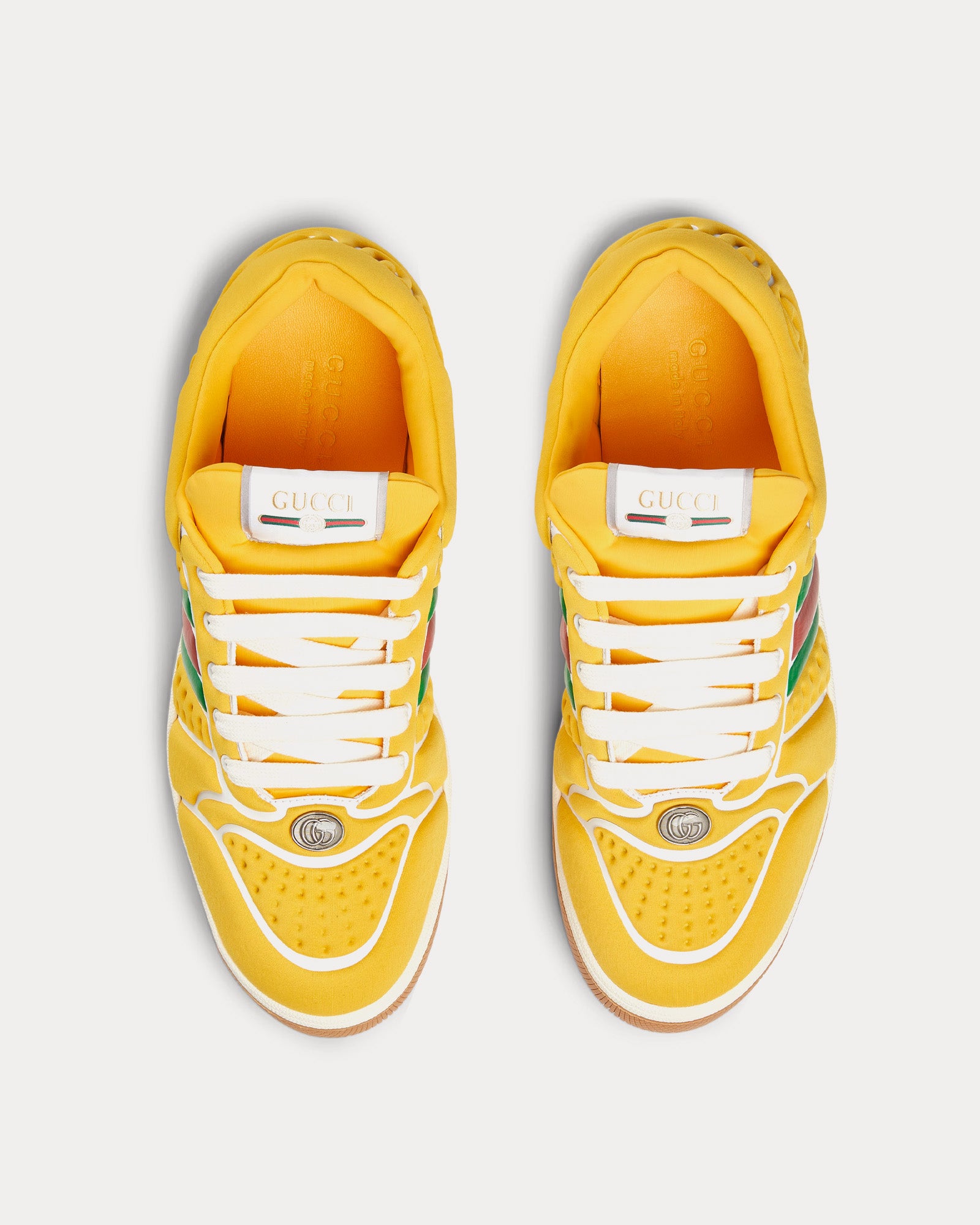 Gucci - Screener with Web Neoprene Yellow Low Top Sneakers