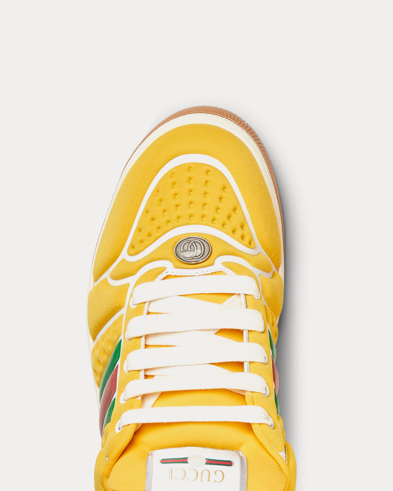 Gucci Screener with Web Neoprene Yellow Low Top Sneakers - 4