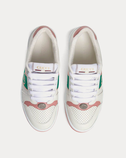 Gucci Screener with Interlocking G White / Rose Pink / Bright Green Low Top Sneakers - 2