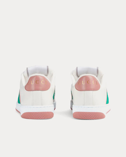 Gucci Screener with Interlocking G White / Rose Pink / Bright Green Low Top Sneakers - 3