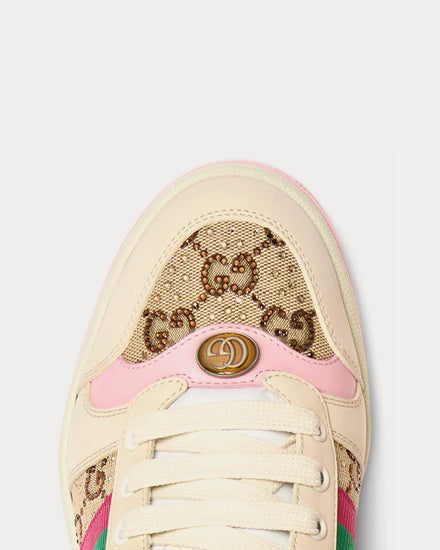 Gucci Screener with GG Canvas Camel / Dark Brown Sneaker Mules - 5