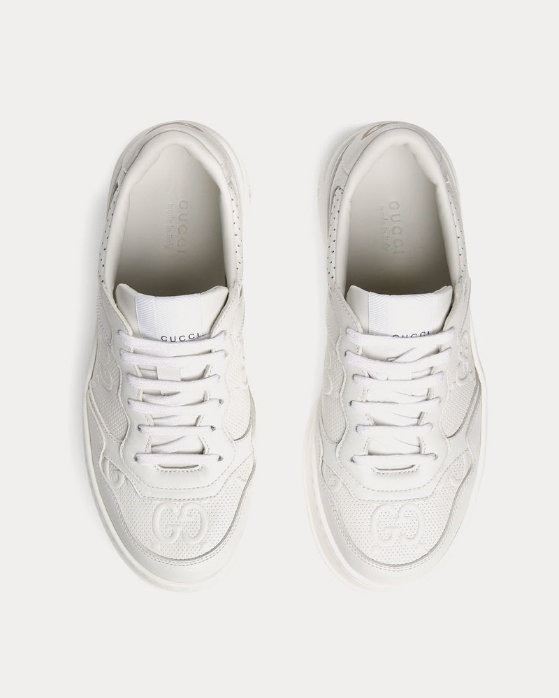 Gucci GG Platform with GG Embossed Leather White Low Top Sneakers - 2