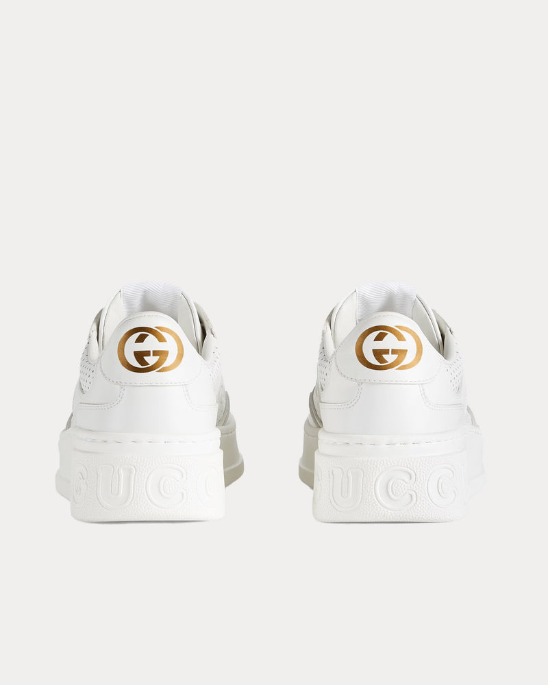 Gucci GG Platform with GG Embossed Leather White Low Top Sneakers - 3