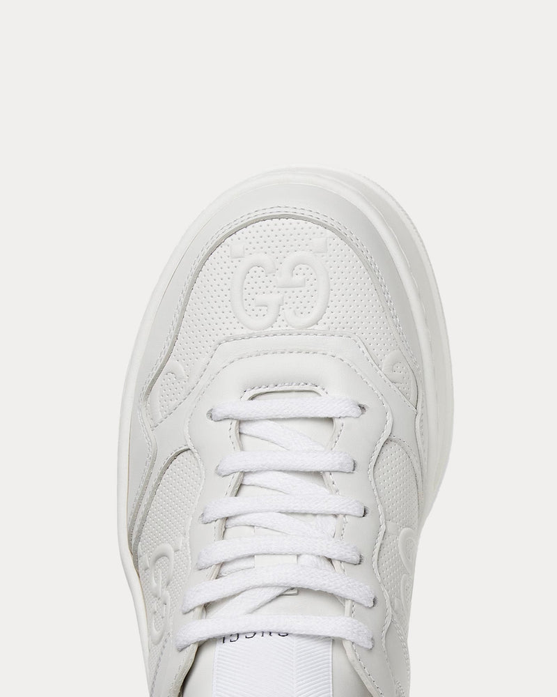 Gucci GG Platform with GG Embossed Leather White Low Top Sneakers - 4