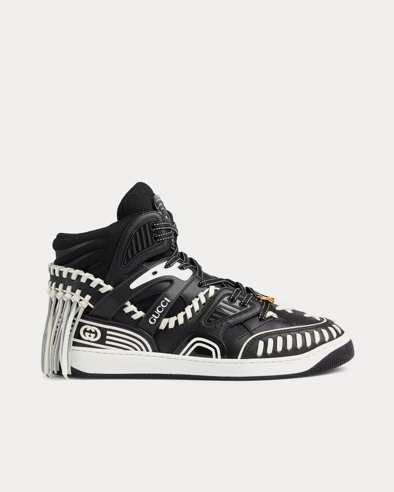 Gucci Men's Yankees Basket Demetra Black / White High Top Sneakers