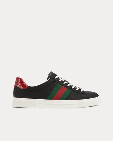 Gucci Ace with Web Nylon Black Low Top Sneakers