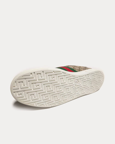 Gucci Ace with Web GG Supreme Beige / Ebony Low Top Sneakers - 3