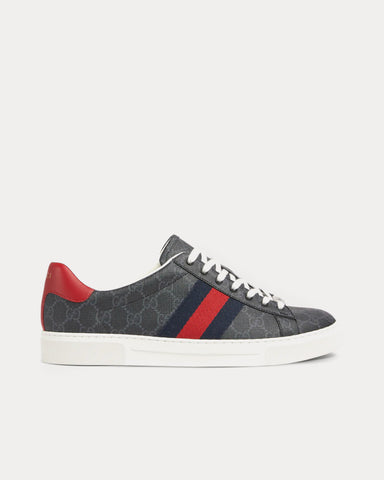Gucci Ace with Web GG Supreme Canvas Black Low Top Sneakers