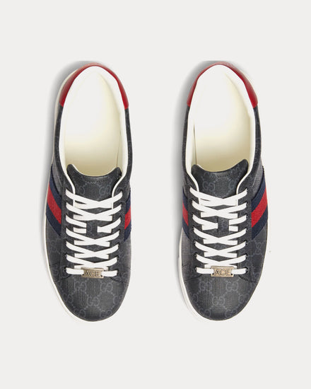 Gucci Ace with Web GG Supreme Canvas Black Low Top Sneakers - 2