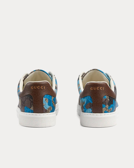 Gucci Ace with Web GG Monogram Camouflage Blue / Light Blue Low Top Sneakers - 4