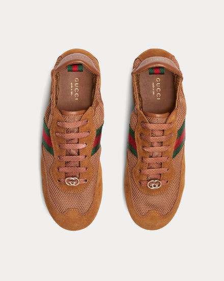 Gucci Shift Fabric Brown Low Top Sneakers - 2