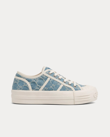 Gucci Chunky in GG Denim Light Blue Low Top Sneakers - 1