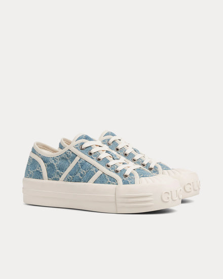 Gucci Chunky in GG Denim Light Blue Low Top Sneakers - 3