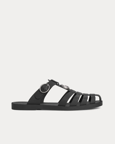Gucci Double G Rubber Black Mules