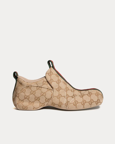 Gucci Drip GG Canvas with Web Sand / Brown Slip On Sneakers - 1