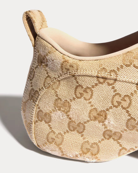 Gucci Drip GG Canvas Sand / Dark Brown Brown Slip On Sneakers - 6