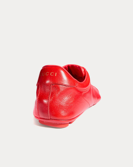 Gucci Driver Leather Red Low Top Sneakers - 4